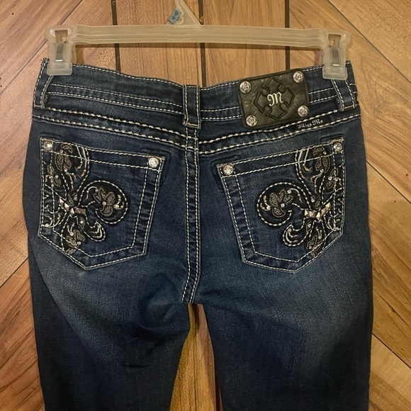 Miss Me Women’s 27 Signature Rise Skinny Bling Blue Jeans - Picture 9 of 14